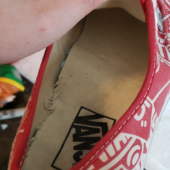 Vans Red & White Sneakers Size 8 - Picture 8 of 11